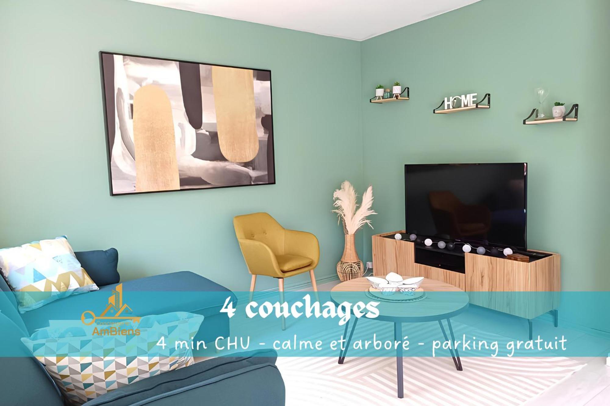 Proche Chu - 4 Couchages - Parking Gratuit - Local Velo Apartment Амиен Екстериор снимка